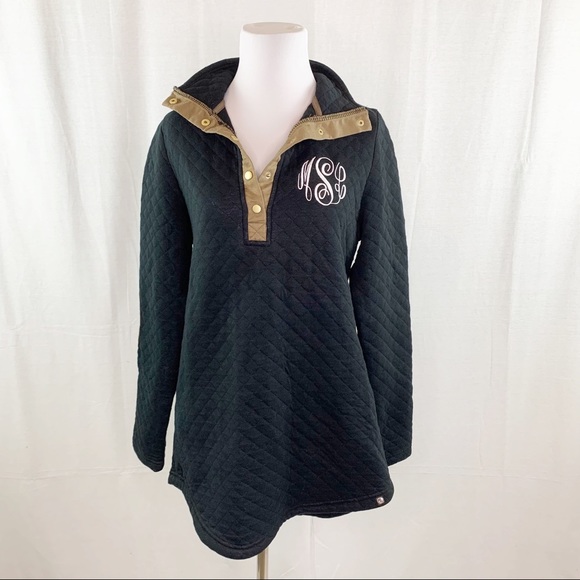Marley Lilly Tops - Marley Lilly monogram MLS quilted tunic sweatshirt NWT